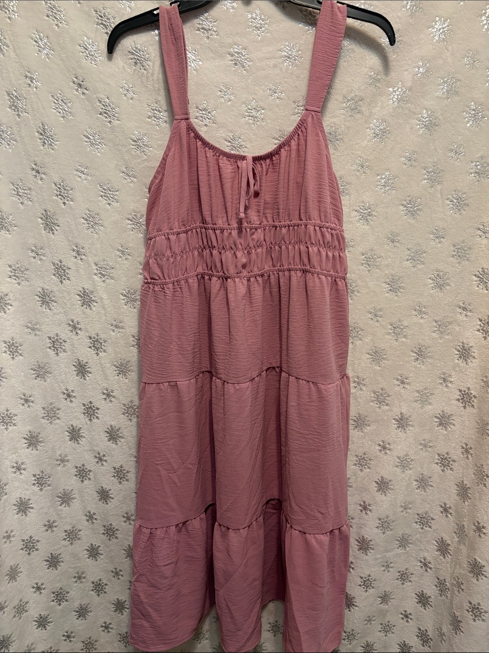 Pink Rose Dusty Pink Tiered Maxi Dress